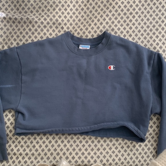 Champion Cropped Sweatshirt Crew Neck Size M - Picture 2 of 4
